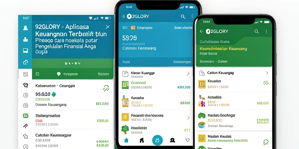 Antarmuka pengguna aplikasi Catatan Keuangan 92GLORY yang sederhana dan efektif.