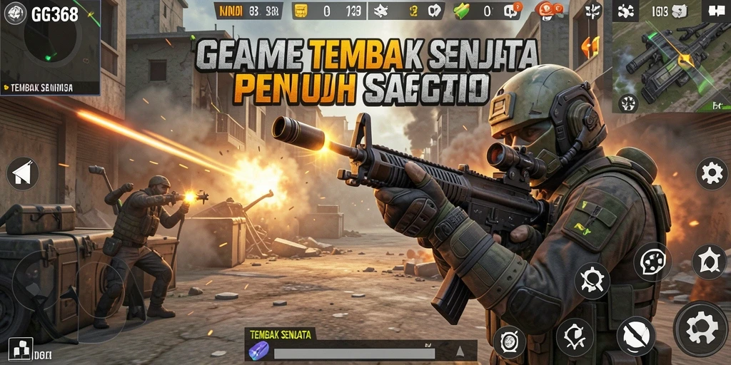 Antarmuka menarik dengan fungsi tembak senjata yang responsif.