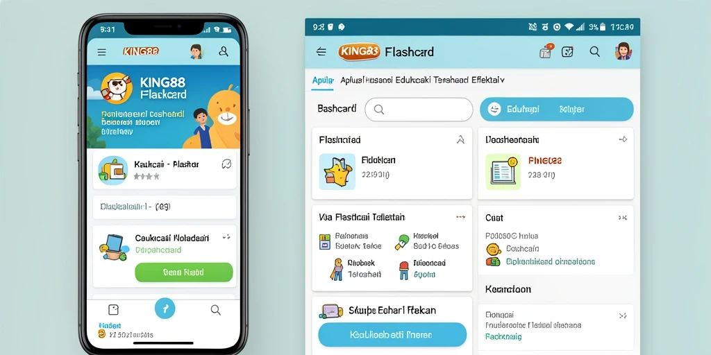 Tampilan antarmuka utama <strong>KING88</strong> yang memudahkan pengguna belajar dengan kartu flash.