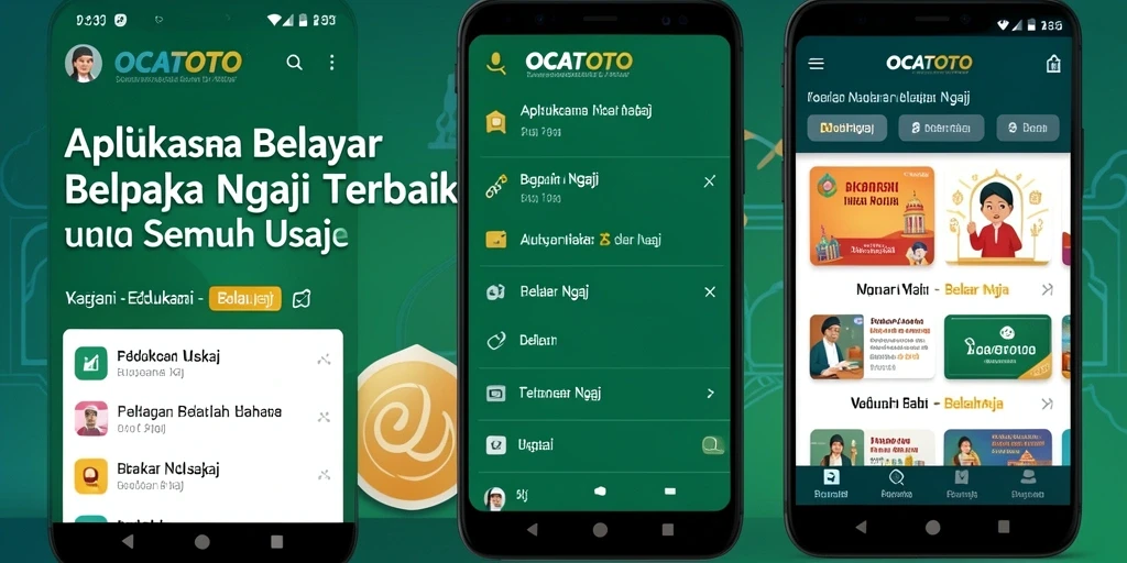 Antarmuka OCATOTO dengan fitur belajar mengaji yang interaktif.