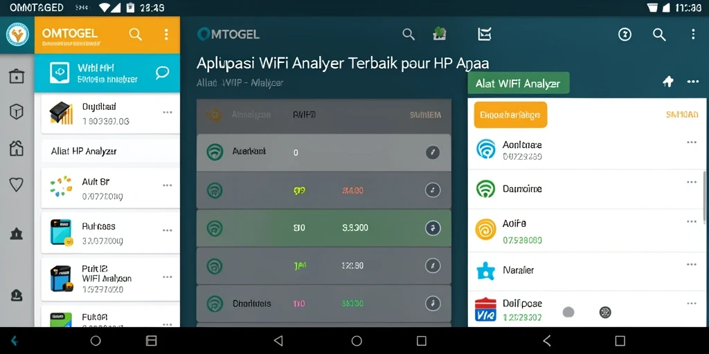 Tampilan antarmuka aplikasi <strong>OMTOGEL</strong> dengan fungsi analisis WiFi.