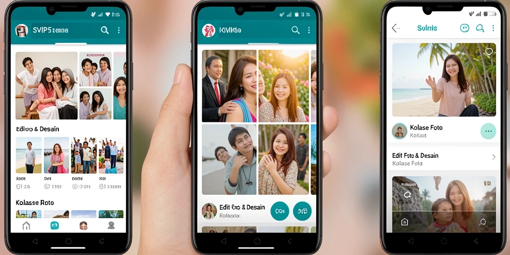 Tampilan antarmuka SVIP5 untuk kolase foto yang intuitif dan menarik.